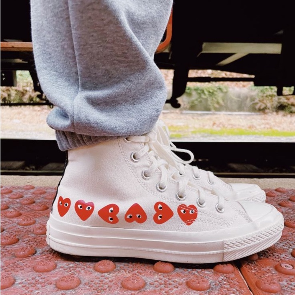 off white Comme des Garcons high top converse